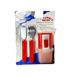 Vintage The First Years Tumble Mates Flatware Travel Set | Baby Utensils NOS